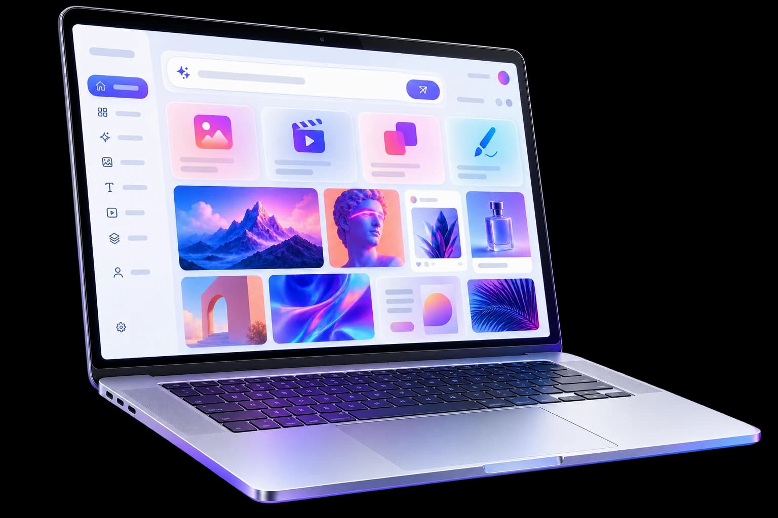 A website design workspace open on a laptop